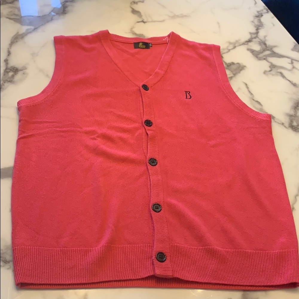 Vibrant Pink Button-Up Cardigan Vest
